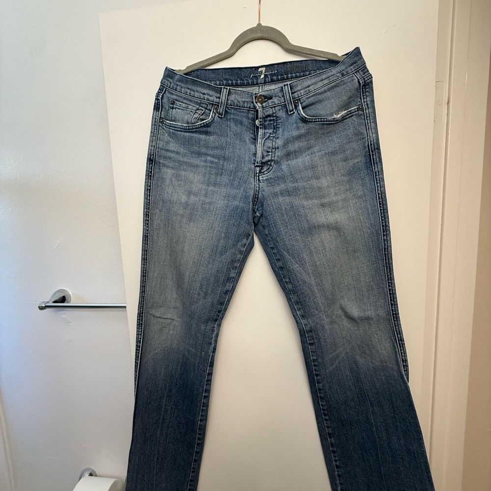 7 For All Mankind Blue Relaxed Jeans Classic Denim Style